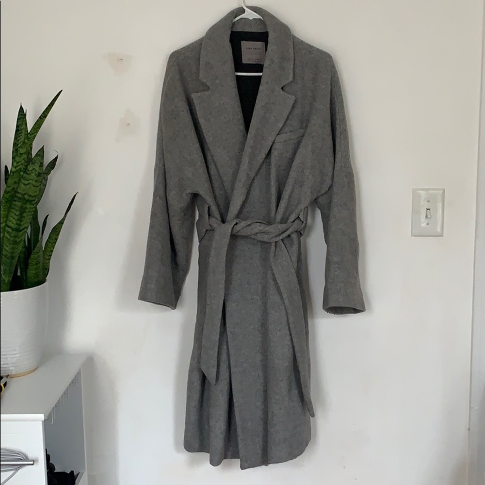 Like new Zara grey wool coat size XL
